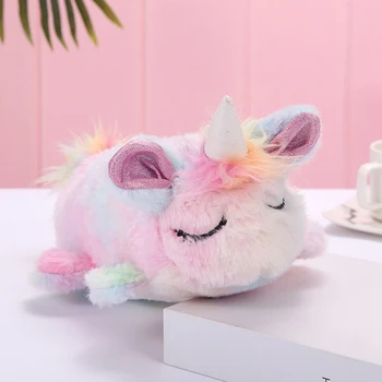 

Cartoon Cute Unicorn Stationery Bag Plush Winter Cotton Pencil Case Soft Stuffed Dolls Unicorn Plush Pencil Case Girl Gift