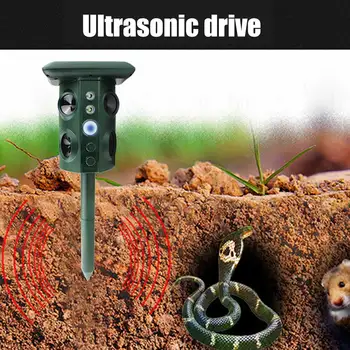

Animal Repeller Outdoor Vibration Fox Garden Deterrent Adjustable Band Snake Mouse Pest Control Solar Powerd Ultrasonic Wave Led