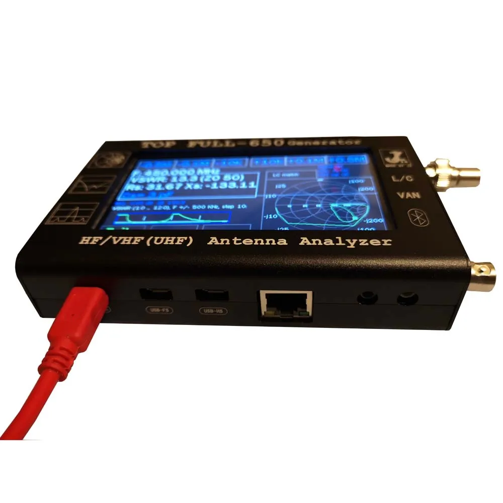 Новейший HF/VHF/UHF 4," сенсорный ЖК-дисплей 0,1-1300 МГц 1,3 ГГц ANT SWR Векторный анализатор антенны метр+ 3000 мАч аккумуляторная батарея