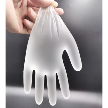 

100pcs Disposable Gloves Latex Food-grade Household Protective PVC Gloves White Non-Slip Latex Gloves Household Cleaning Product