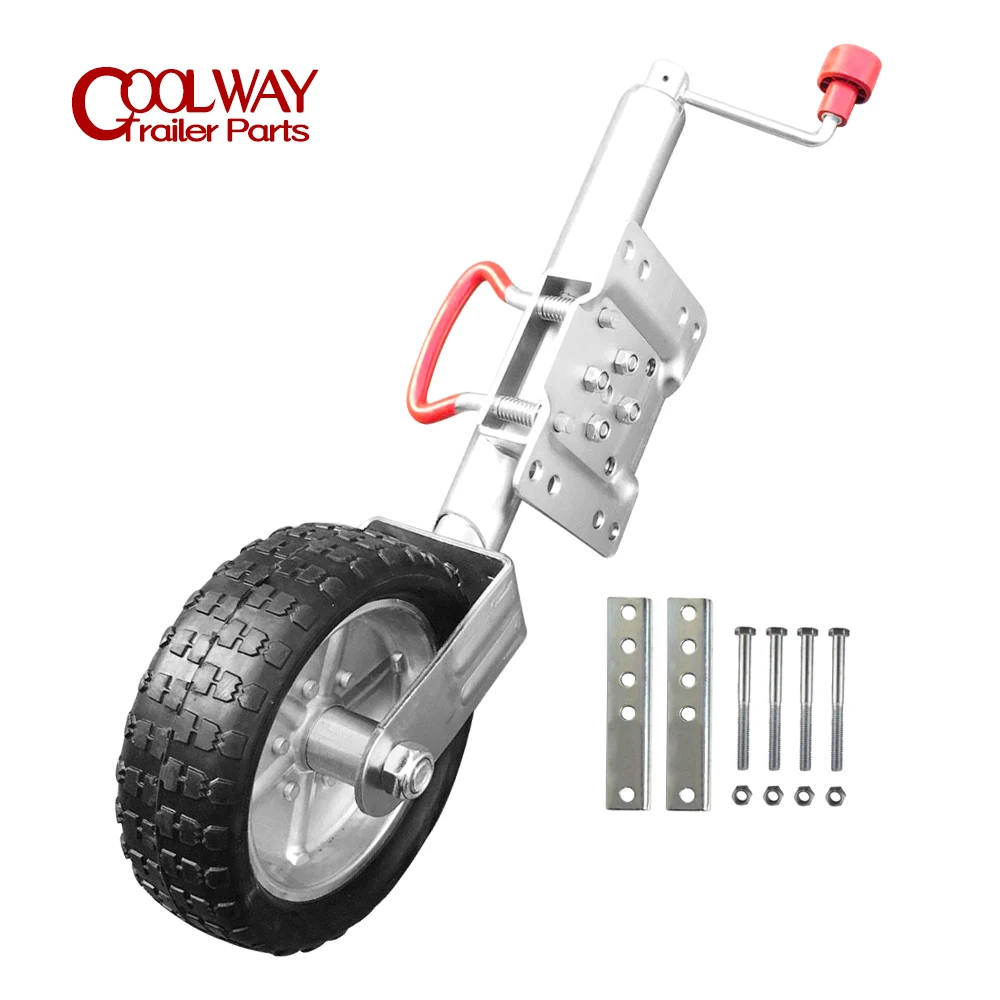 10 Inch Jockey Wheel Swing Up Solid Rubber Wheel Capacity 1000KG Caravan RV Boat Trailer Jack Parts Accessories