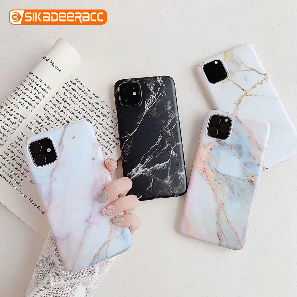 Мраморный чехол для телефона iPhone 6 6s 7 8 Plus XS Max 11 Pro X XR модный противоударный с