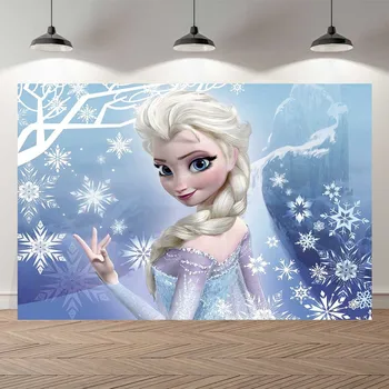 

Vinyl Cartoon Background for photography Snow Winter Christmas Backdrop for Birthday Party Decoration Snowflake Photo Shoot Prop