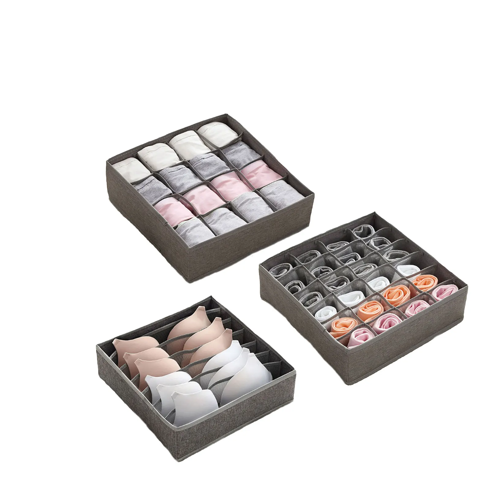 

AA Underwear Storage Basket, Cloth Box, Detachable Sorting Large Capacity Foldable Elastic Split Room Holder