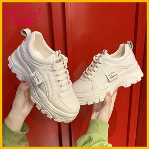 Women Chunky White Sneakers Women Platform Shoes Lace Up Vulcanize Shoes Womens Tenis Feminino Dad Shoes Wedges Shoes for Women