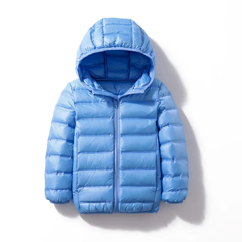 

Winter Down Jackets for Boys 2023 New Seamless Girls Kids Light Weight Puffy Coat Hooded Child Thin Warm Outerwear Parkas 2-12T