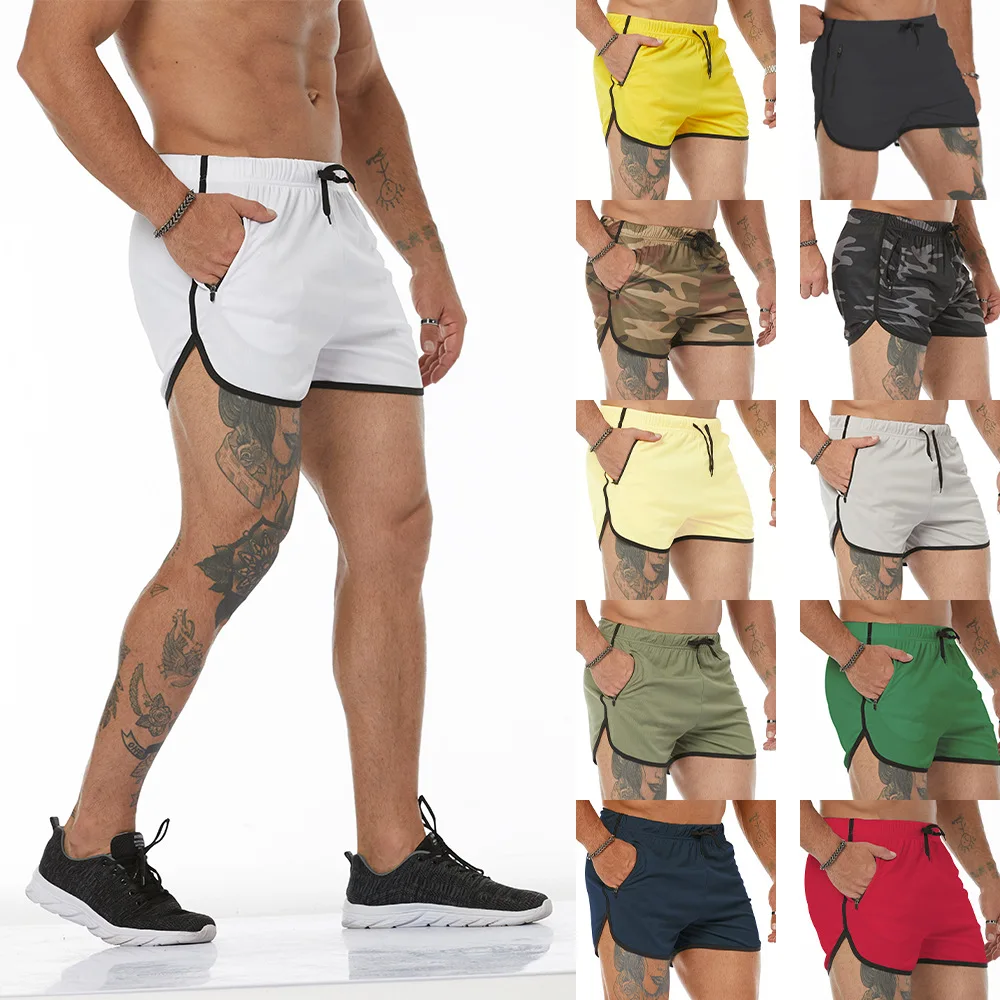 

Men Gym Shorts Sport Running Short Pants Camouflage Fitness Workout Sweatpants Swimming Trunks Quick Dry Surf Board Beach Shorts