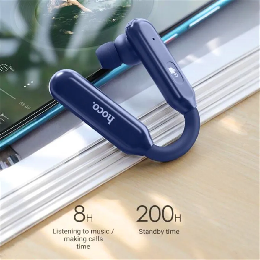 Business Headset Bluetooth Earphone Over Ear Phones Single Earpiece Headphones Handsfree Headphone With Microphone Head Phones