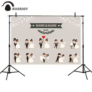 

Allenjoy Marriage Decoration Wallpapers Boys Girls Wedding Pose Heart Ribbon Event Bubls Curtains Anniversary Party Backdrops