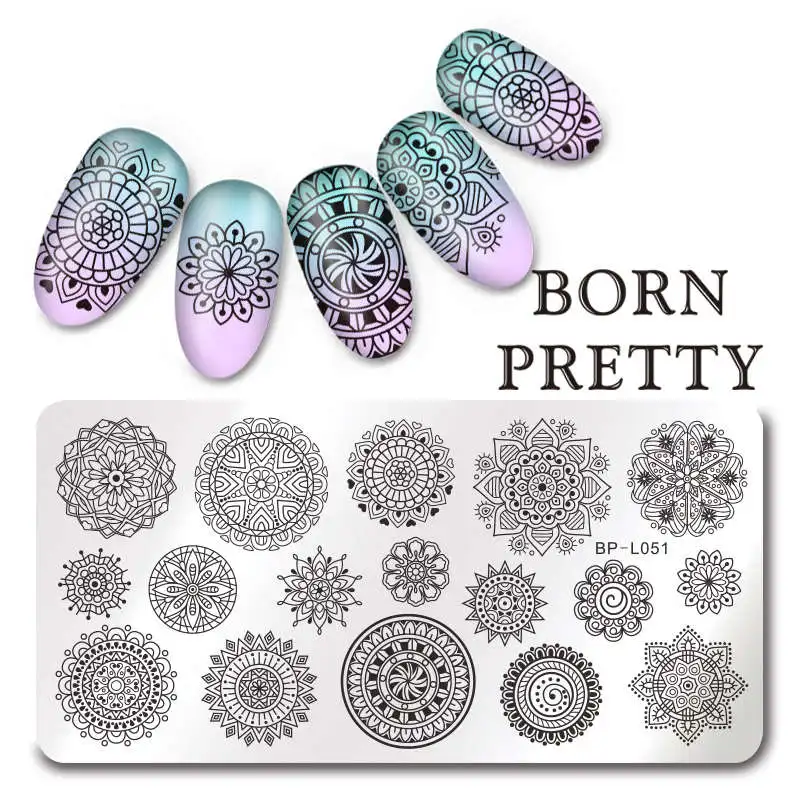 BORN PRETTY прямоугольные пластины для штамповки ногтей Ghost Stamp шаблон из нержавеющей стали дизайн ногтей изображение трафарет Хэллоуин тема - Цвет: BP-L051