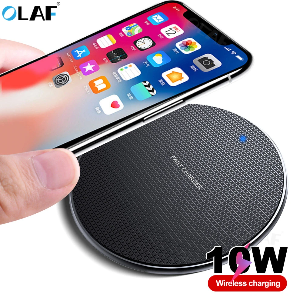 Беспроводной зарядный адаптер Olaf для iphone 11 Pro 8 10 Вт быстрая Беспроводная зарядка