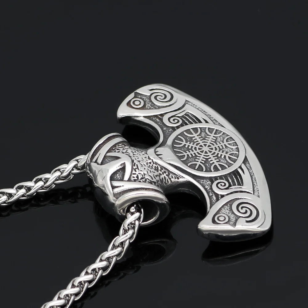 Мужская подвеска в виде топора из нержавеющей стали mamen viking vegvisir amulet|Ожерелья с