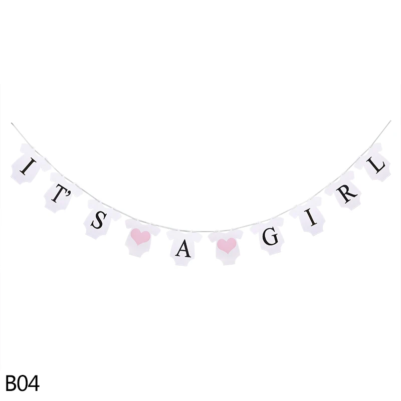 B04 its a girl flag Детский душ это мальчик/девочка баннер мальчик или девочка висячие бумажные гирлянды мальчик или девочка баннер пол раскрыть вечерние украшения принадлежности - Цвет: B04 its a girl flag