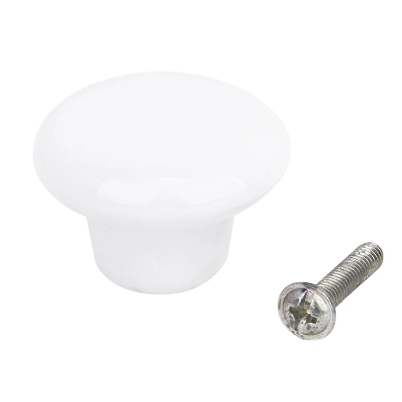 

Hot XD-5 x Round Ceramic Cabinet/Drawer/Cupboard/Bin Pull Knobs Handles---White