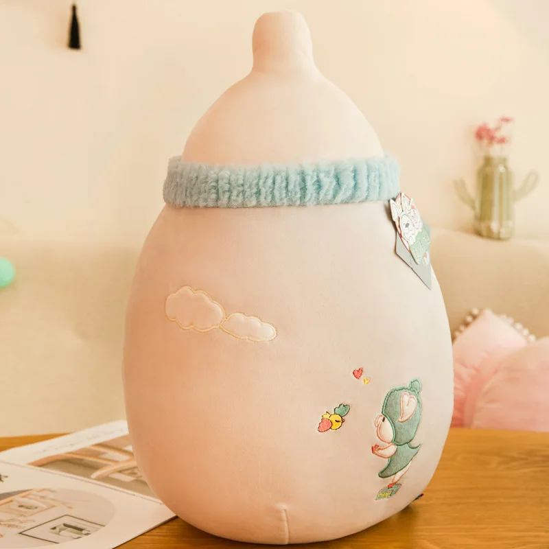 Мягкая молочная бутылка, подушка, плюшевая игрушка, Спящая кукла, девочки и детский праздничный подарок - Цвет: gray   55cm