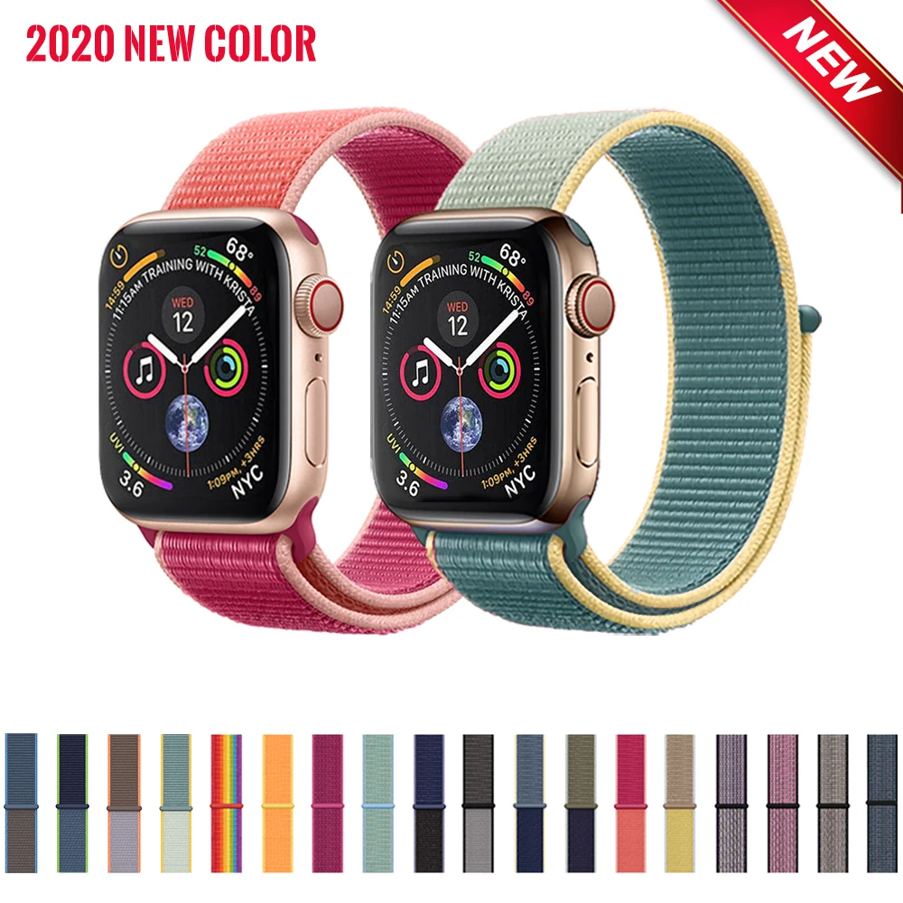 

Strap For Apple Watch Band Series 4 5 3 2 1 Nylon Soft Breathable Replacement Strap Sport Loop for iWatch 42mm 44mm 38mm 40mm