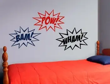 

Decal, Bam Pow, Super Hero Wall Decor, Bedroom Decor Superhero Wall Decal, Superhero Sounds, Comic Book Vinyl Pattern boy3