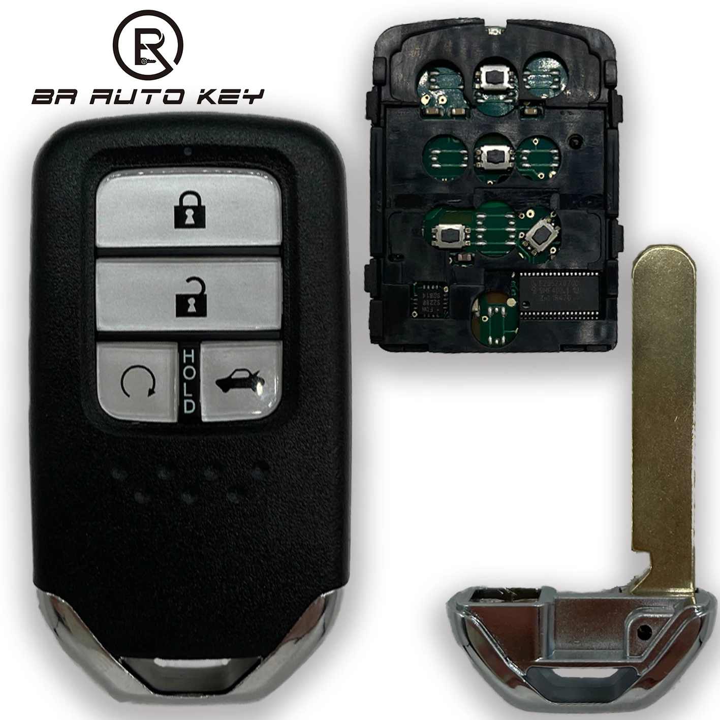 Replacement Smart Remote Key 4 Buttons Keyless-Go 433MHz ID47 for Honda Civic 2016 2017 2018 2019 72147-TEX-M11 72147-TEX-Z01