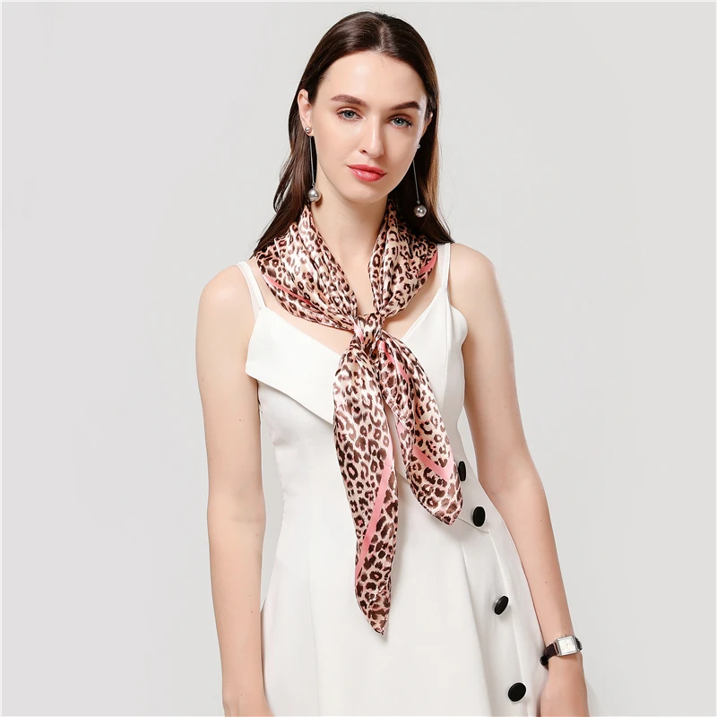 Large Hijab Lady Silk Square Scarf Head Wraps for Women Bandana Designer Print Shawls Fashion Female Neckerchief Foulard New |