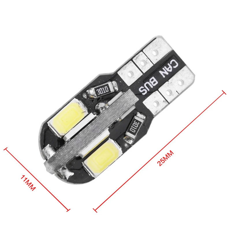 50 шт. T10 5730 8 SMD светодиодный лампочка для салона автомобиля без ошибки T10 светодиодный светильник 12V автомобиль клиновидные боковые светильник белый лампы противотуманных фар