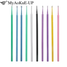 100Pcs Disposable Cotton Swab Eyelash Extension Mascara Applicator micro Brush lash makeup tools plastic stick clean cotton bud