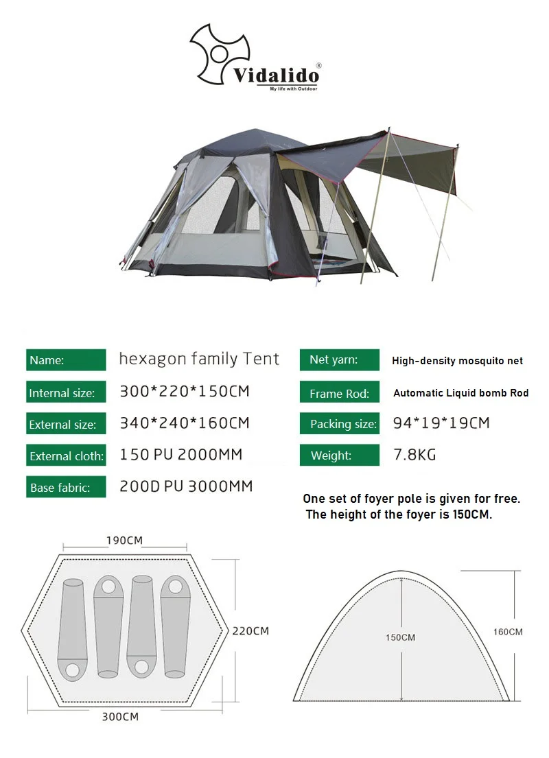 Vidalido 3 5 People Automatic Tent 