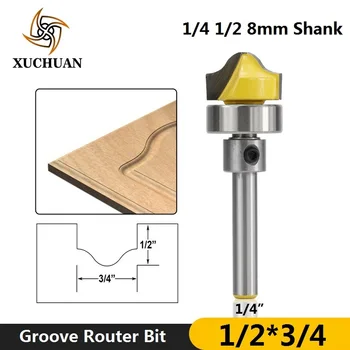 

1pc 1/4'' 1/2'' 8mm Shank 3/4'' Diameter Faux Panel Ogee Groove Router Bit Door Milling Cutter Carbide End Mill Wood Milling Bit