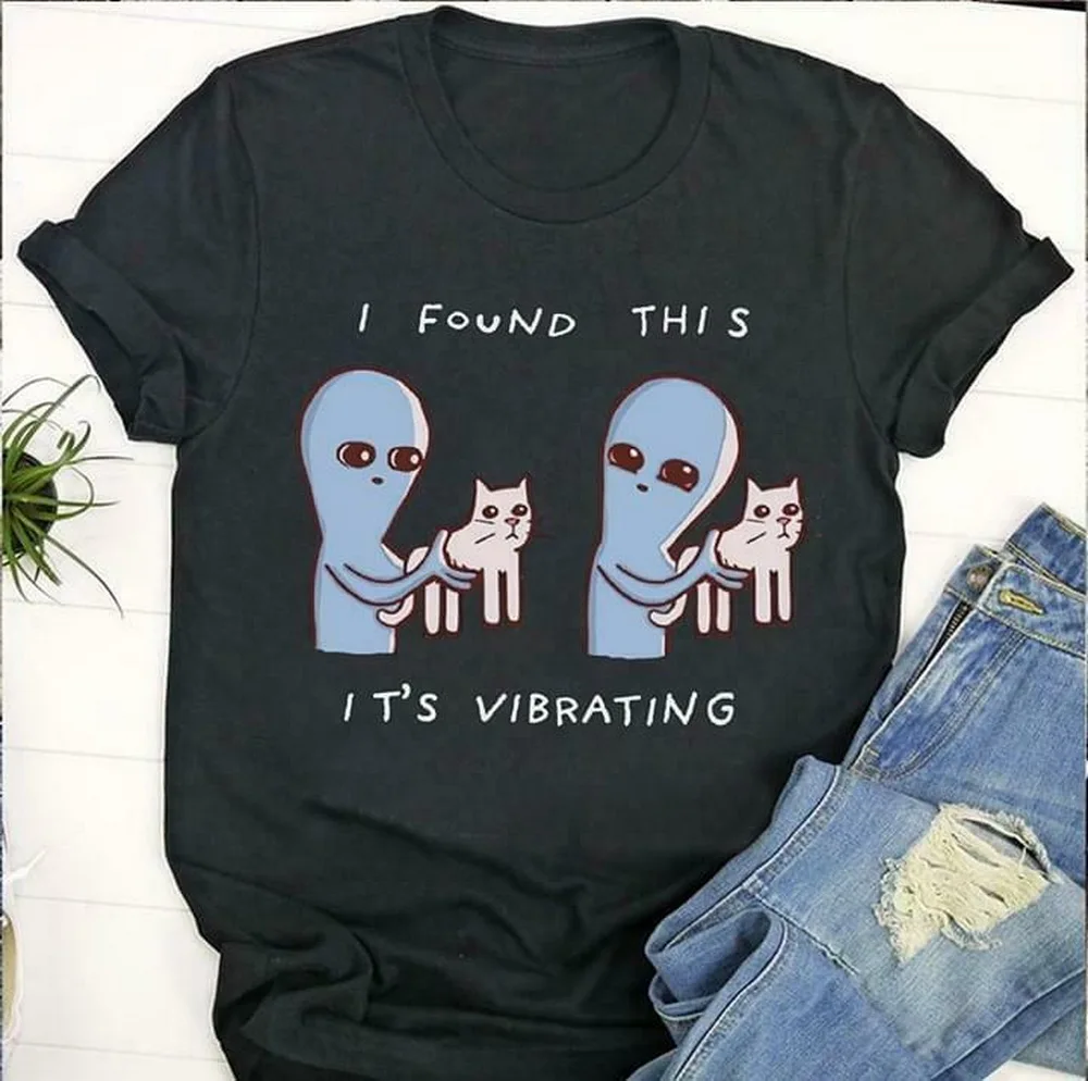 Alien And Cats I Found This it Vibrating Мужская футболка из хлопка S-3Xl брендовая модная | одежда