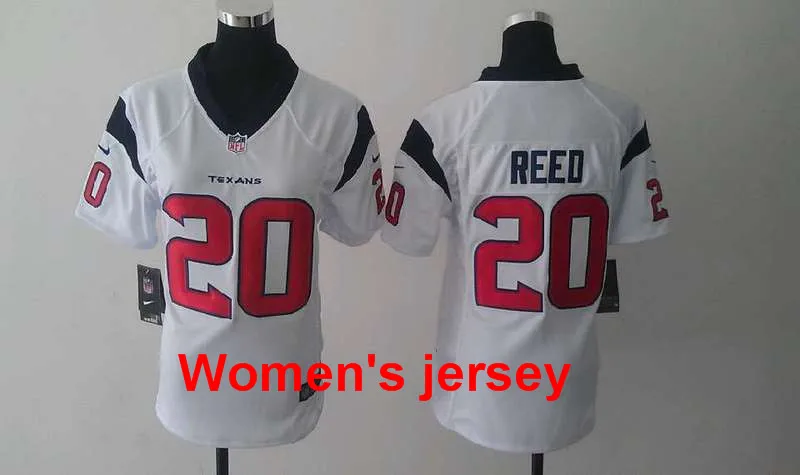 A+++ женщины дамы Все Сшитые Хьюстон s Дамы 80 Andre Джонсон 23 Arian Foster 56 Brian Cushing 99 J.J. Ватт Джерси - Цвет: 8