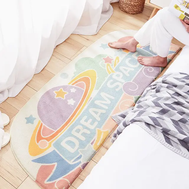Bubble Kiss Cartoon Soft Long Carpet For Bedroom Bedside Non-Slip Tatami Floor Mat Children's Room Decor Cashmere Area Rugs Type 12