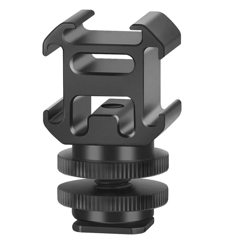 Metal Triple Hot Shoe Camera Shoe Bracket Metal Practical Camera Mount Hot Shoe Base Adapter for Flash Lights, Microphones Mount