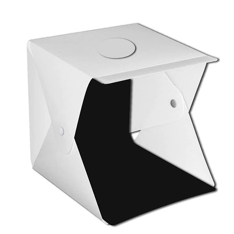 

Mini Light Box Photography, Folding Portable Photo Shoot Tent Kit with Top Hole LED Strips Color Backdrop