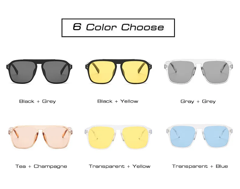 SO&EI Oversized Square Sunglasses Women Retro Nail Decoration Blue Yellow Clear Lens Men Fashion Outdoor Driving Sun Glasses black cat eye sunglasses