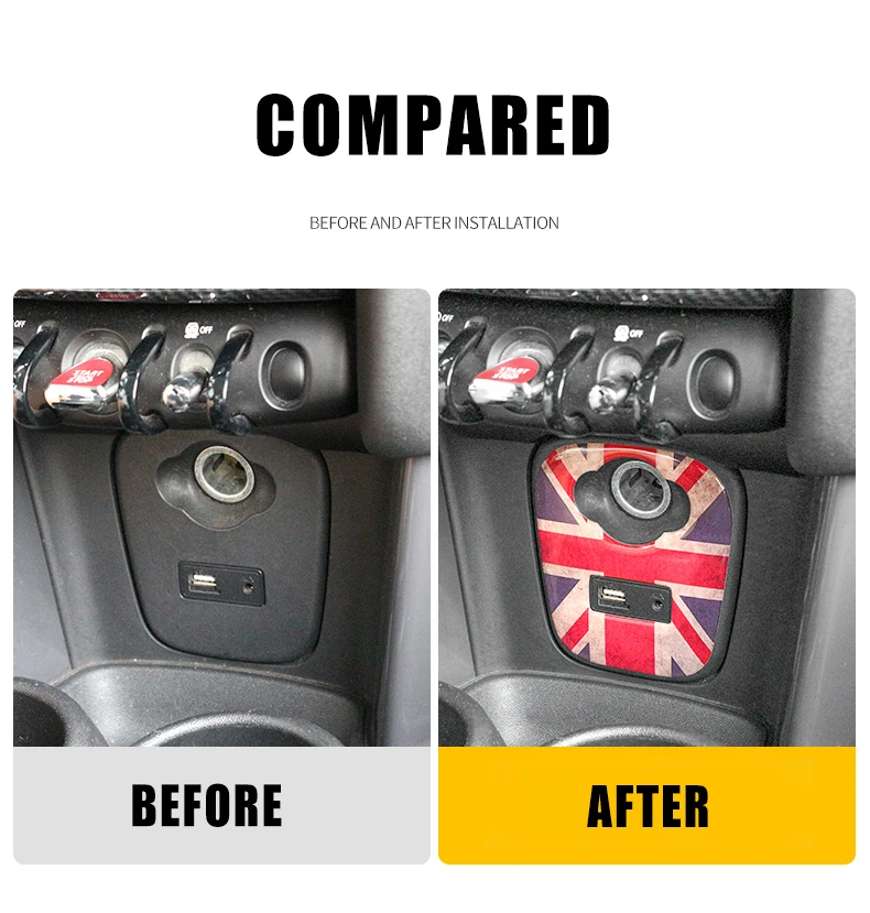 Union Jack AUX прикуриватель USB панель приборной панели 3D мягкая наклейка для Mini Cooper S F55 F56 F 56 автомобильные аксессуары