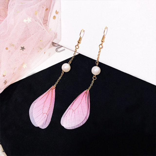 Fairy 1Pair Long Tassel Earrings Fashion Feather Style Ethnic Boho Big Statement Dangle Earring Wedding Earrings Brinco
