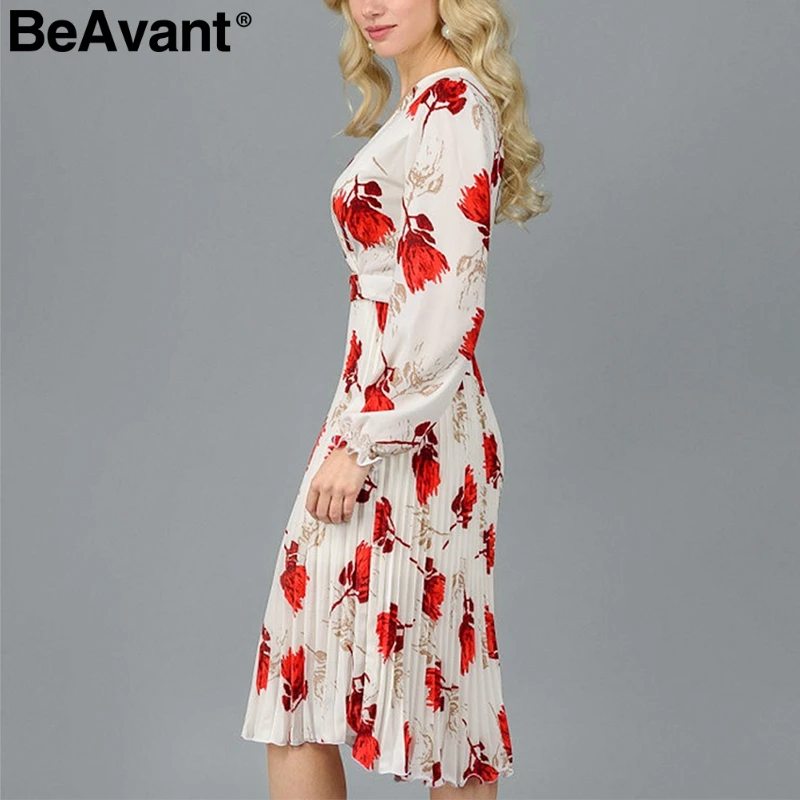 BeAvant богемный цветочный принт женское длинное свободное кружевное платье