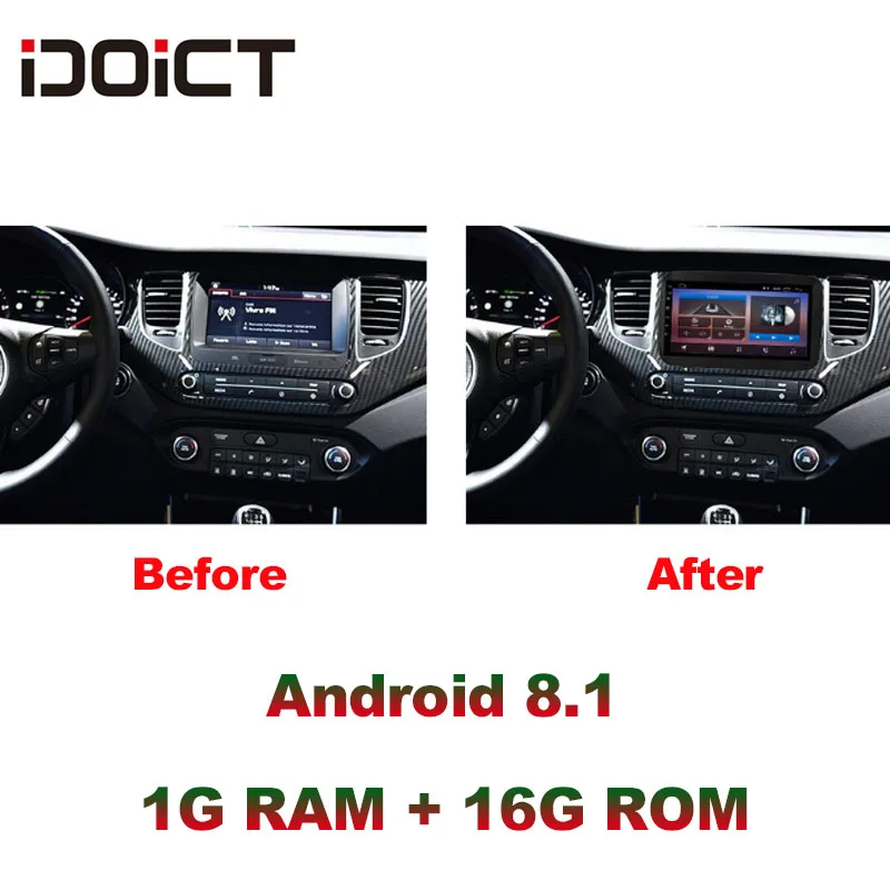 IDOICT Android 8,1 автомобильный dvd-плеер gps навигация Мультимедиа для KIA Carens 2013- радио автомобильная стереосистема Bluetooth wifi