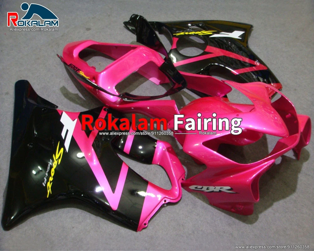 

Комплект обтекателей для Honda CBR600 F4i 2001 2002 2003 CBR 600 01 02 03 розовые Черные корпуса мотоцикла (литьё под давлением)