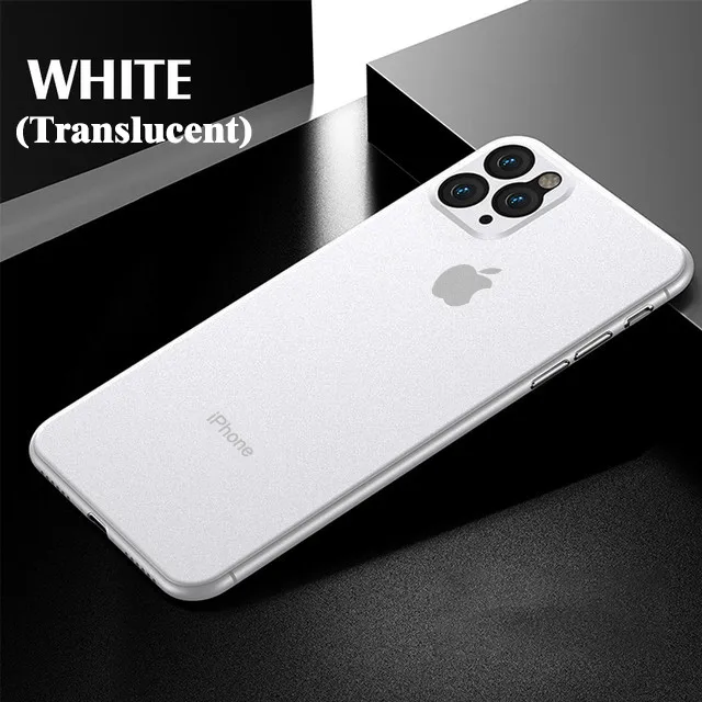 Роскошный 0,26 мм ультра тонкий PP чехол для iphone 11 Pro Max X XR XS матовый чехол для телефона для iphone 7 8 6 6s PLus Полный противоударный чехол s - Цвет: white