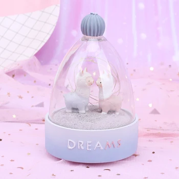 

Creative Cute Alpaca Lamplight Ornament Resin Lamp Shade Night Light Crafts Home Decorations Accessories Christmas Gifts