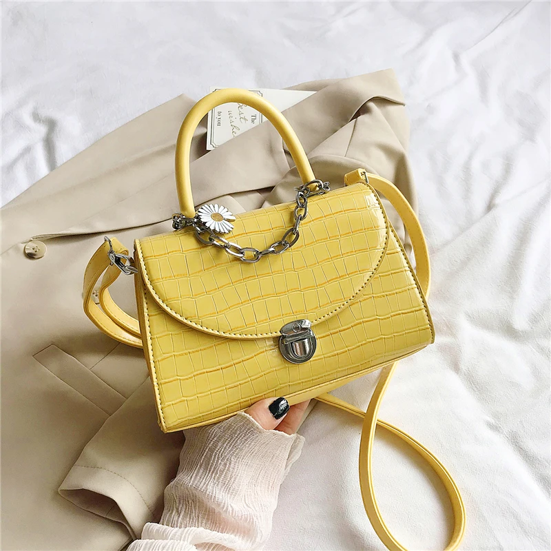 

Burminsa Spring Stone Pattern Crossbody Bags For Women Candy Color Small Girls Handbags Lock Design High Quality Shoulder Bags