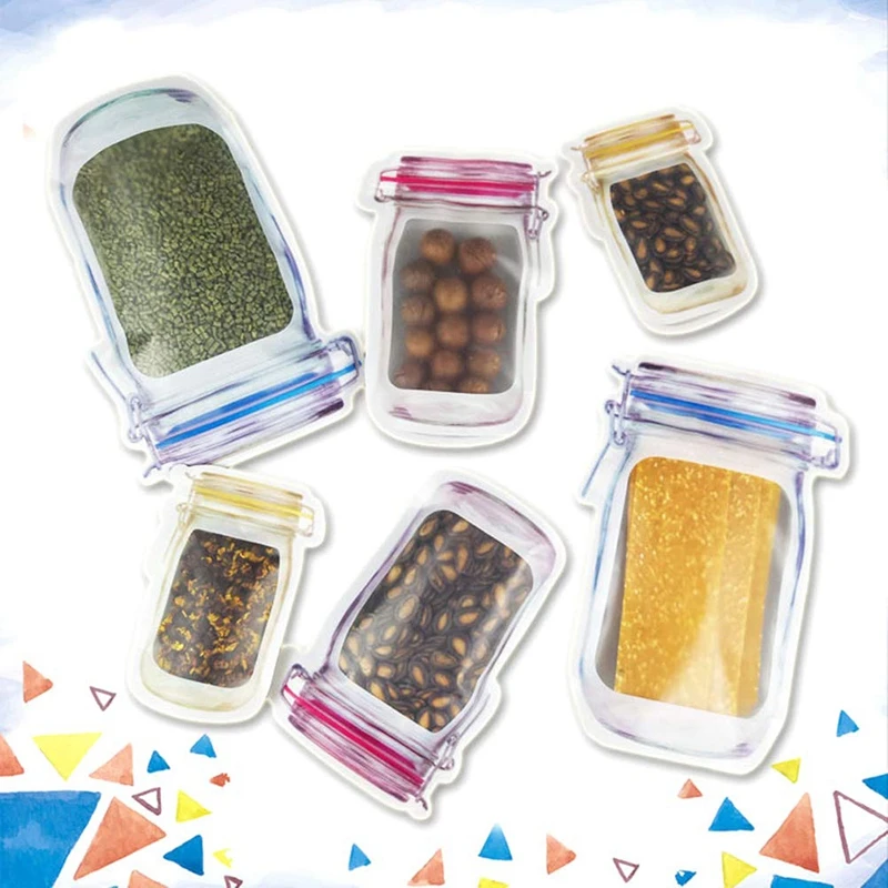 30 шт Mason Jar сумки на молнии Снэк сэндвич Ziplock сумки многоразовые герметичные мешки для хранения герметичные пакеты для хранения еды для трав