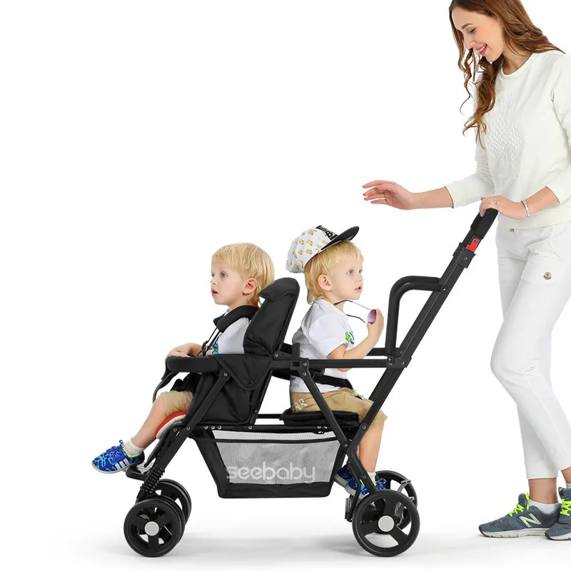 

Foldable twin baby stroller second child double stroller easy folding light can lie and sit multiple mode conversion