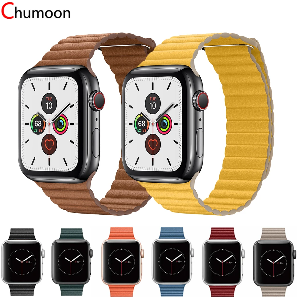 

Genuine Leather loop strap for apple watch band 44 mm 40mm bracelet accessories iwatch band 42mm 38mm watchband apple watch 5 4