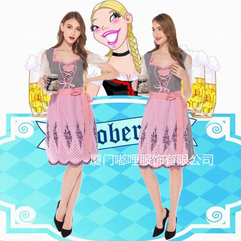 

2019 New Style Ball COS Performance Germany Beer Service Banquet Party Dress Beer Service Maid Maid Costume