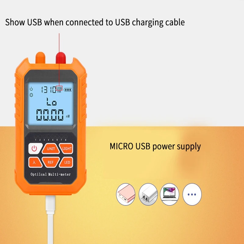 3In1 Optical Power Meter Visual Fault Locator Network Cable Test Lighting Optical Fiber Tester 1Mw With 5Km Visual Fault Locator