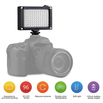 

96 DSLR LED Video Light On Camera Photo Studio Lighting Hot Shoe LED Vlog Fill Light Lamp for Smartphone DSLR SLR Camera