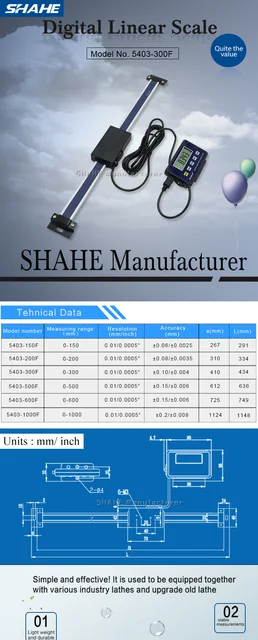 0~150 mm 0.01 Latheリモートデジタル読み出しリニアスケール外部