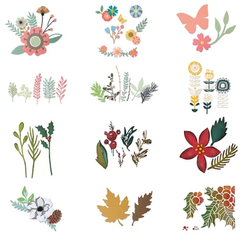 

12PCS Metal Cutting Dies Flowers and leaves Scrapbooking Stencil DIY Paper Card Decorative Embossing Die Cut Craft Dies 2020 NEW