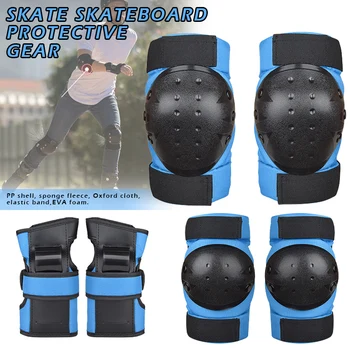 

2019 Kids Adults Knee and Elbow Pads with Wrist Guards Protective Gear Set Skateboard Protective Gear 6pcs Set DC116